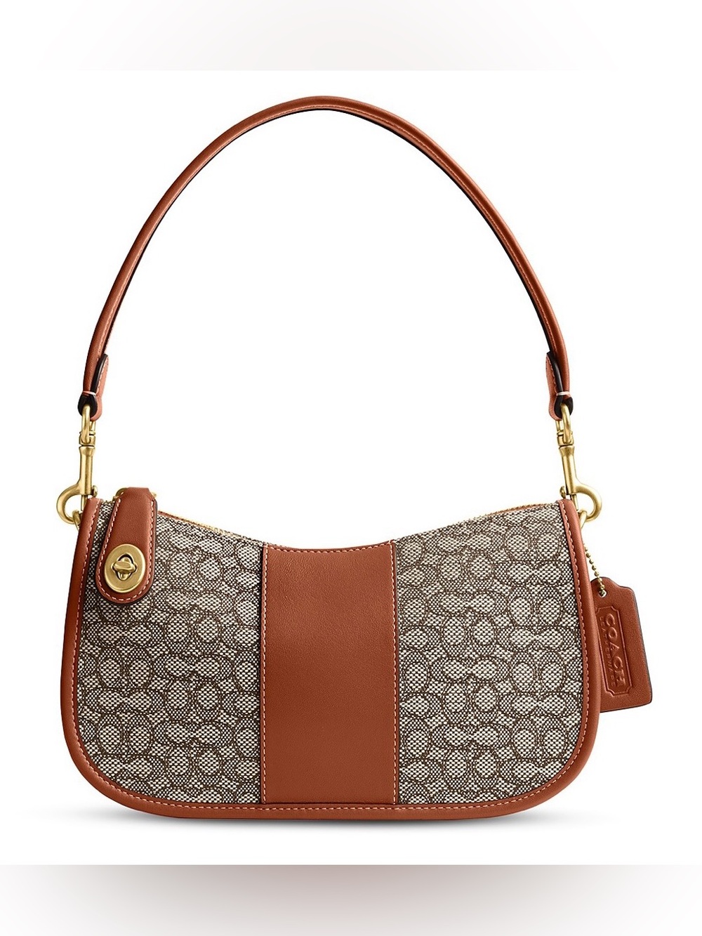Coach Swinger in Micro Signature Jacquard/ Amber
